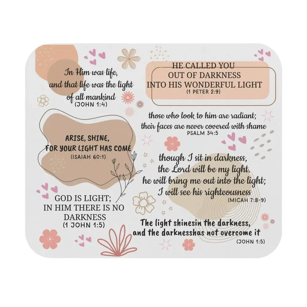 Bible Verse Scripture Quotes Mouse Pad | Christian Faith Inspirational Desk Mat